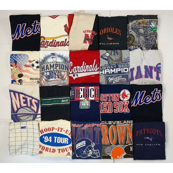 Vintage 90s Sports Salem Logo 7 NBA NFL MLB Reseller Lot Of 20 Mix SZS USA Rare - Picture 1 of 5